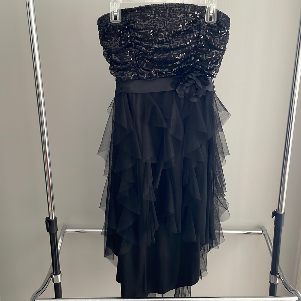 Deb High-Low Black Strapless Dress